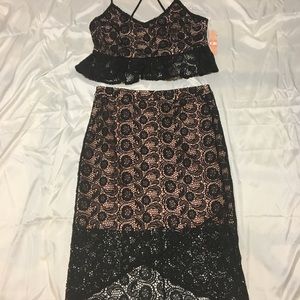 Gianni Bini Black 2pc skirt set